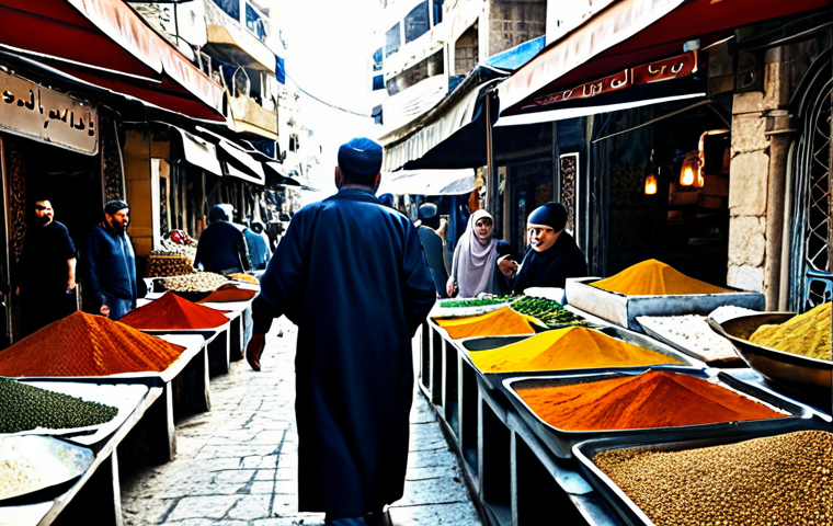 **

"A bustling marketplace in the coastal city of Latakia, Syria. Vendors in modest clothing sell spices, traditional crafts, and local food. Ancient architecture blends with modern life. Safe for work, appropriate content, fully clothed, professional photography, natural proportions, modest, family-friendly."

**