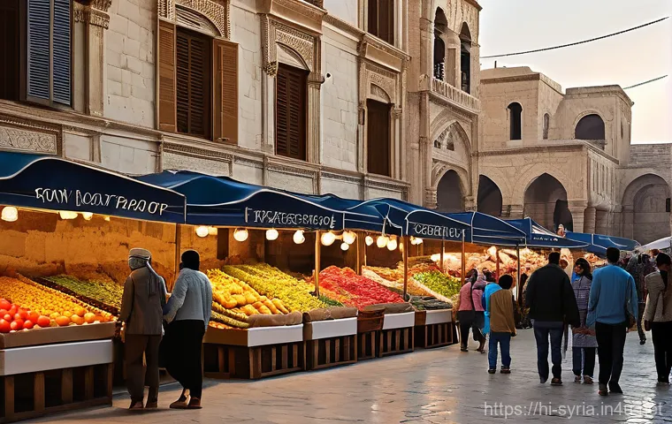 시리아의 주요 무역품 - **Prompt 2: "A powerful and inspiring landscape showcasing Syria's economic diversification. On one ...