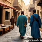Home 13 시리아의 종교적 다양성 - **Prompt:** "An atmospheric historical scene depicting a vibrant street in ancient Damascus, Syria, ...